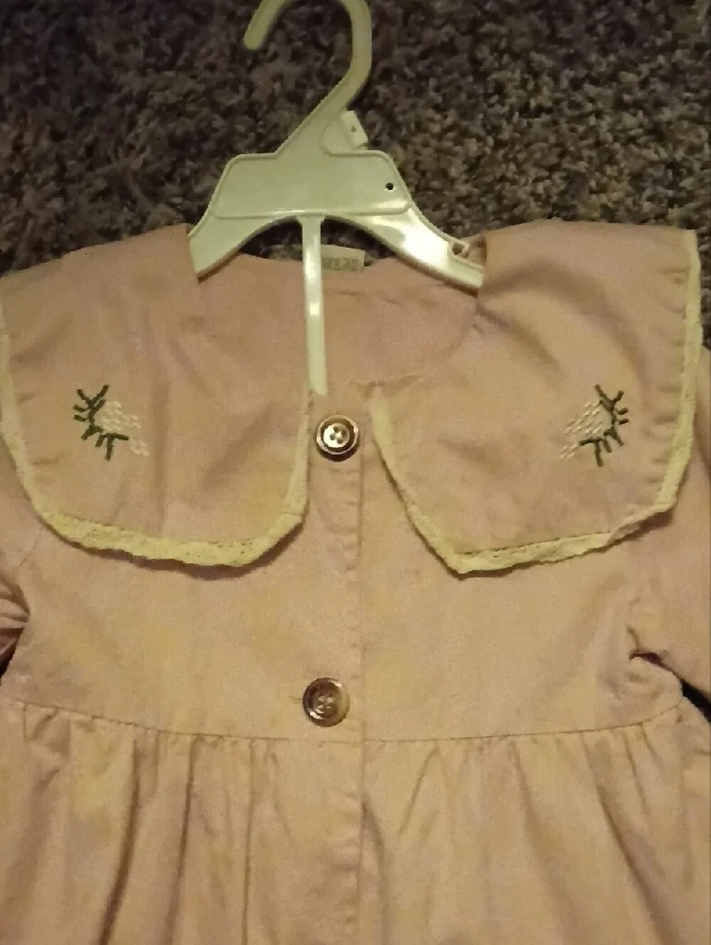 Girls' Lightweight Pink Peacoat Jacket with Peter Pan Collar 3/4T